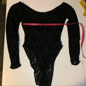 Black lace body suit